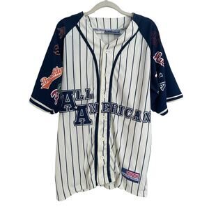 LEGENDARY CLASSICS ALL AMERICAN TEAM APPAREL M STITCHED BASEBALL JERSEY FLAWED